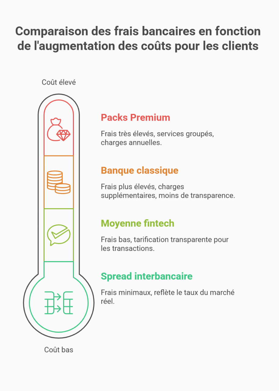 frais bancaires différences