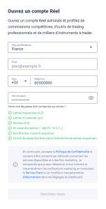 Inscription Admirals Markets